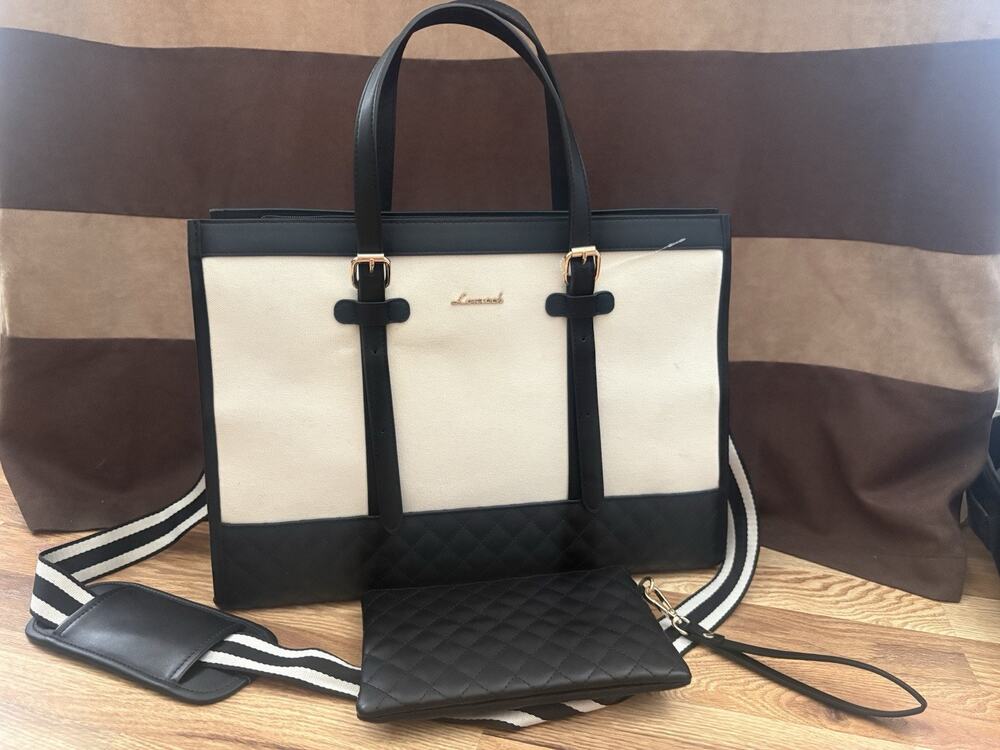 New LOVEVOOK Laptop Bag for Women 15.6Inch Canvas Work Tote